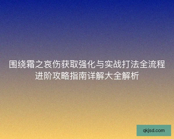 围绕霜之哀伤获取强化与实战打法全流程进阶攻略指南详解大全解析 围绕霜之哀伤获取强化与实战打法全流程进阶攻略指南详解大全解析