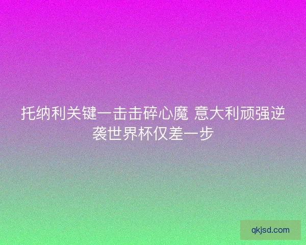 托纳利关键一击击碎心魔 意大利顽强逆袭世界杯仅差一步